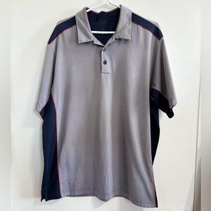 Adidas Grey and Navy Athletic Polo Shirt 🔺